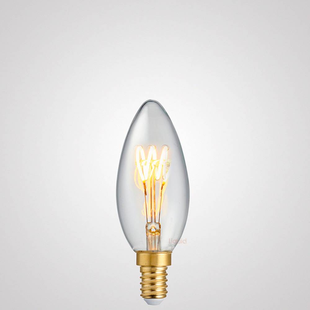 3W Candle Dimmable Tre Loop LED Bulb (E14) in Extra Warm White_lit LiquidLEDs