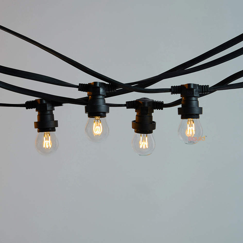10M Festoon String Lights at 50 cm intervals with LED Bulbs