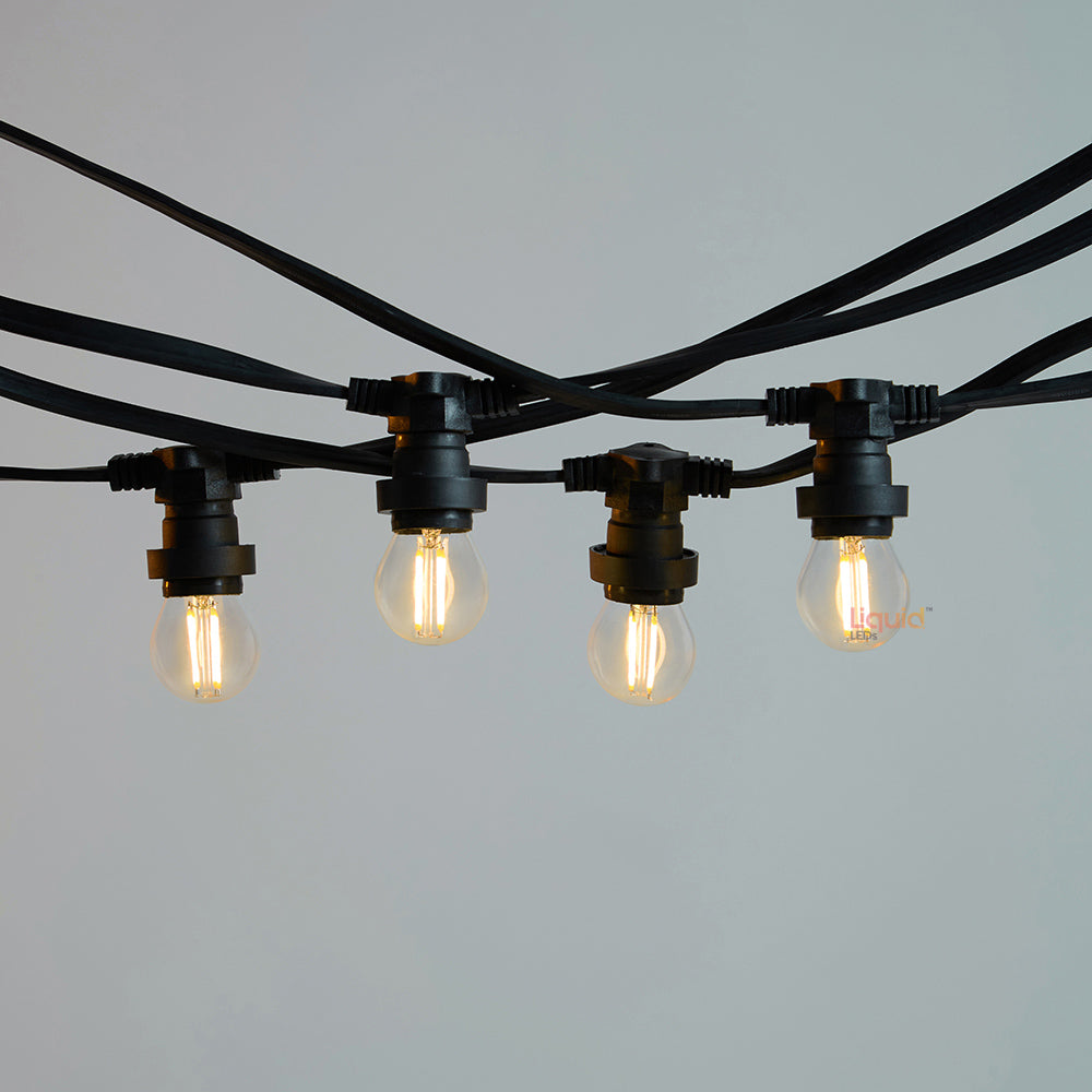 10M Festoon String Lights at 50 cm intervals with LED Bulbs