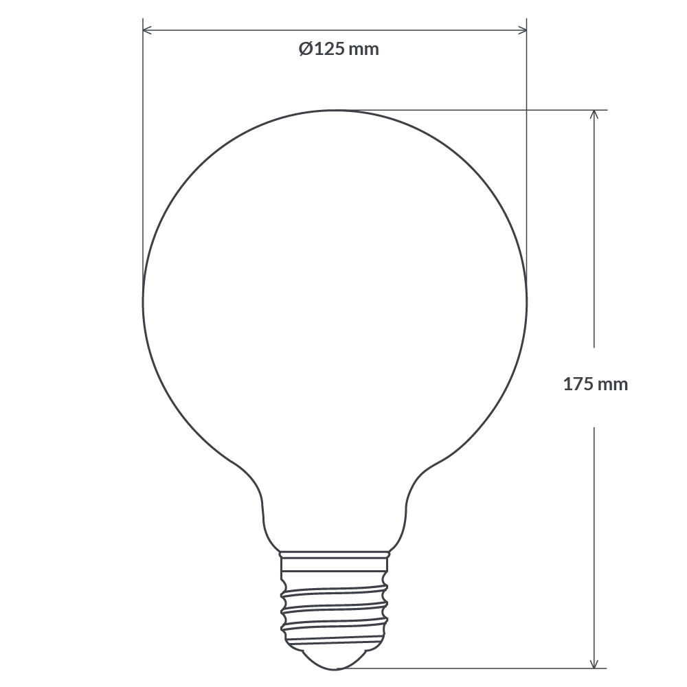 G125 Mirror/Black Crown Dimmable LED Globes