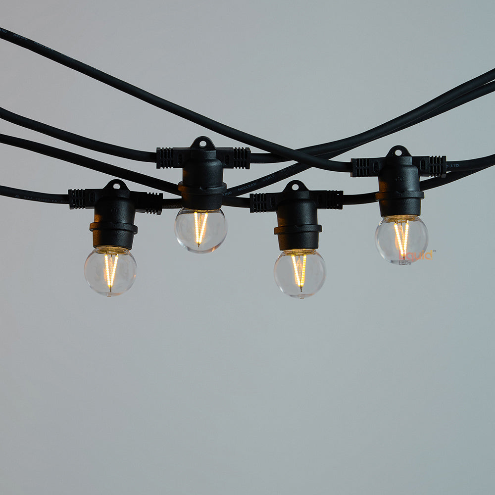 10m Black Festoon String Lights with 10 Bulb 240V
