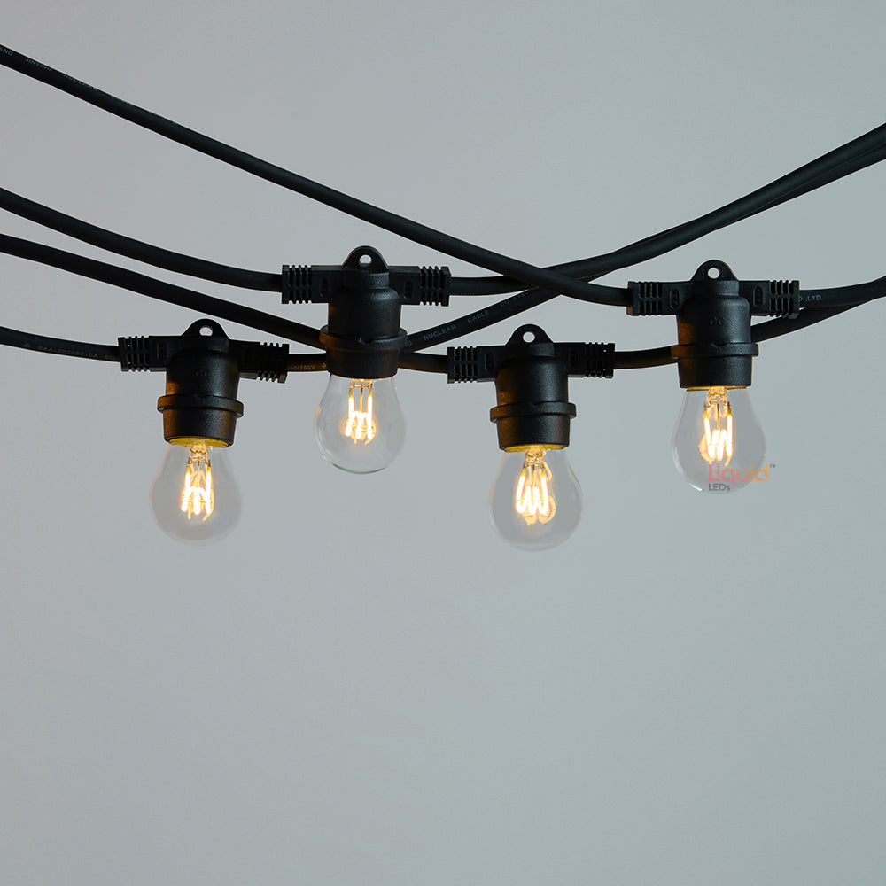 10m Black Festoon String Lights with 10 Bulb 240V