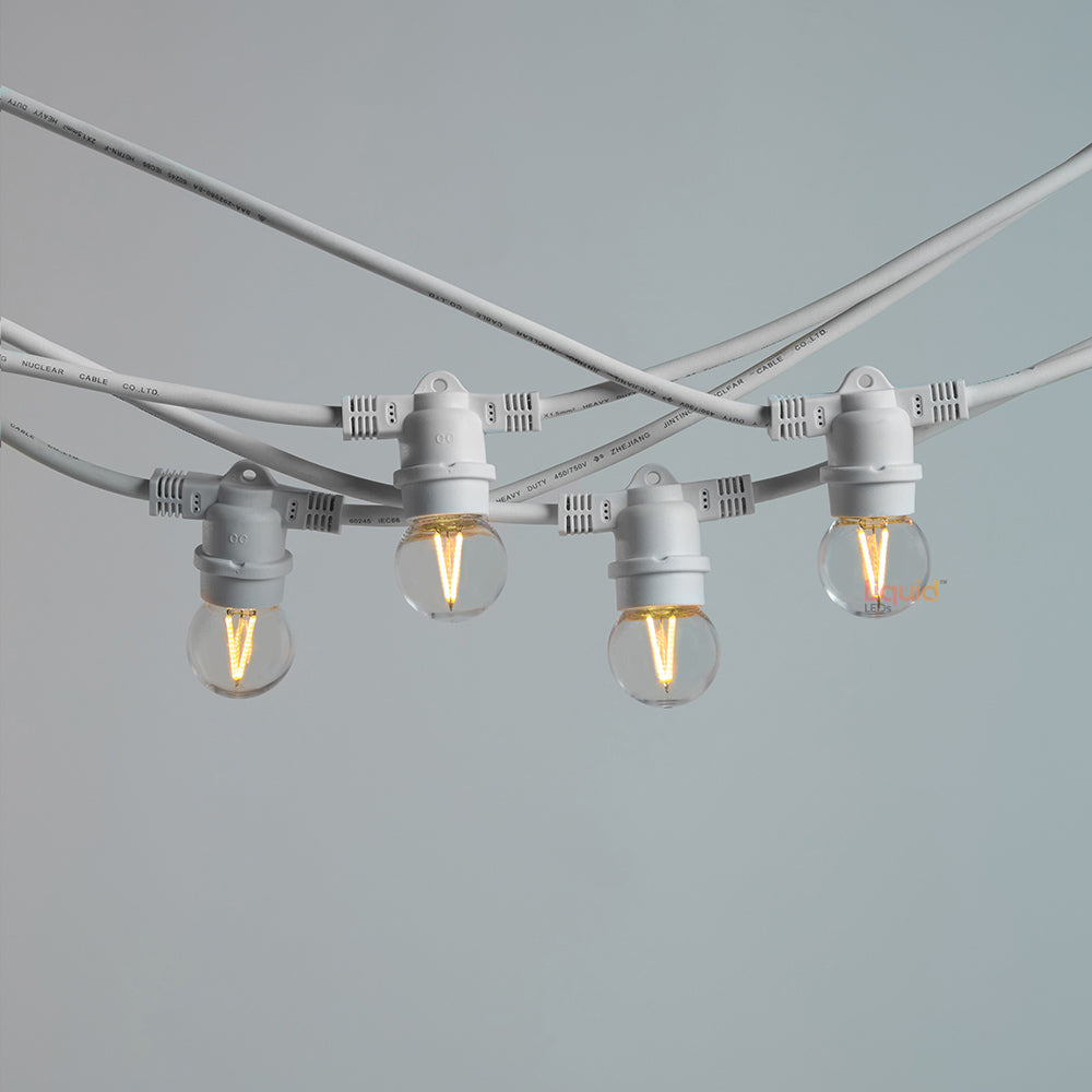 20m White Festoon String Lights with 20 Bulb 240V