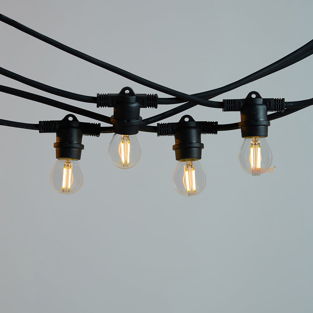 10m Black Festoon String Lights with 10 Bulb 240V