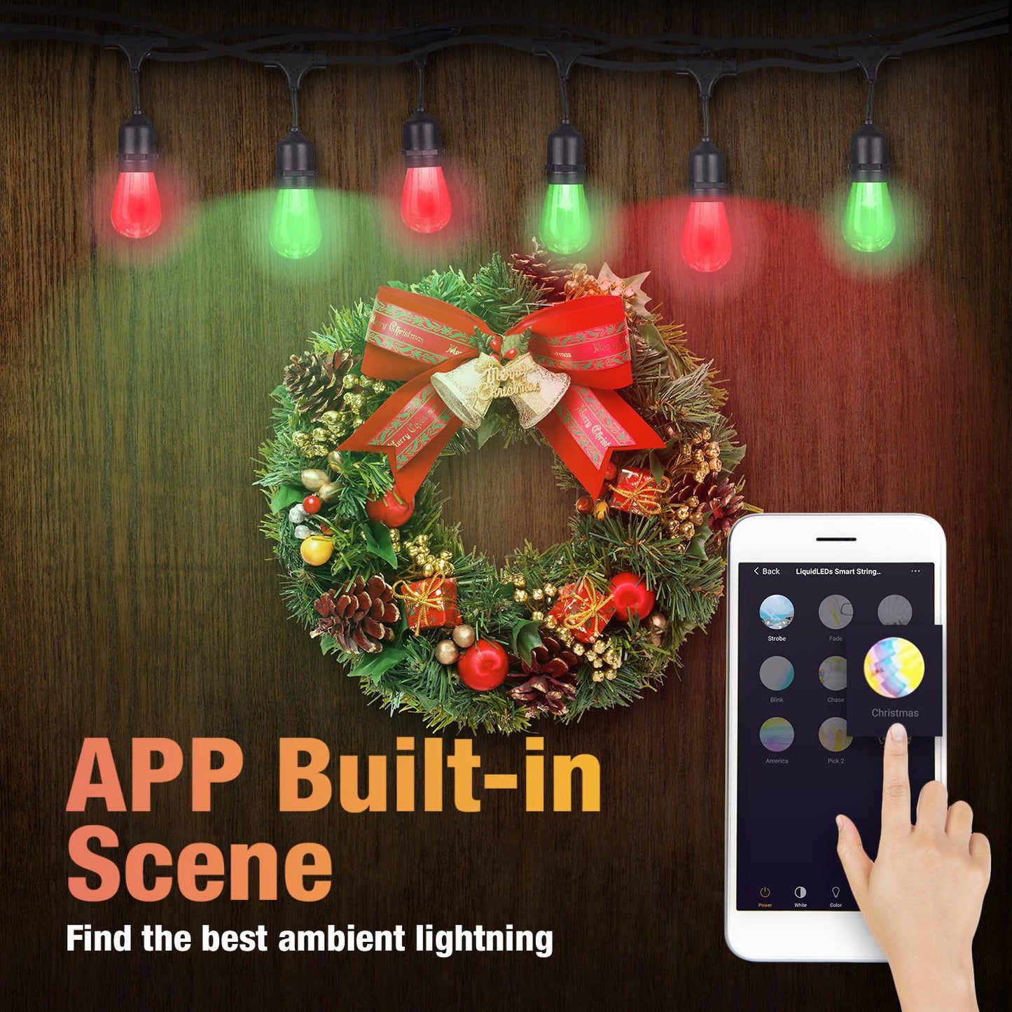 15m Smart Festoon String Lights with 15 LED Bulb