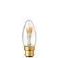 3W Candle Dimmable Tre Loop LED Bulbs in Extra Warm White