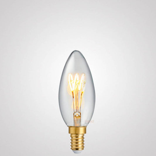 3W Candle Dimmable Tre Loop LED Bulb (E14) in Extra Warm White_lit LiquidLEDs