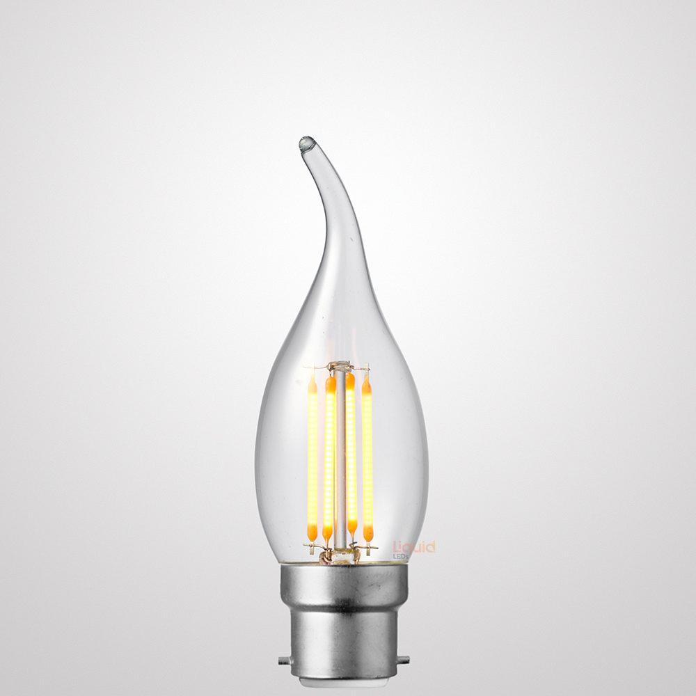 4W Flame Tip Candle Dimmable LED Bulbs in Warm White