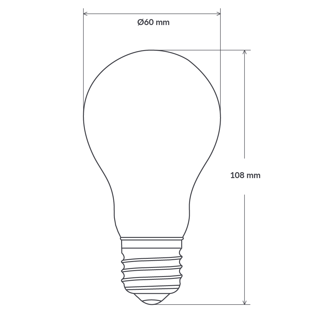 6 Watt GLS Dimmable LED Filament Light Bulb (E27) Clear Traditional Bulbs LiquidLEDs Lighting 