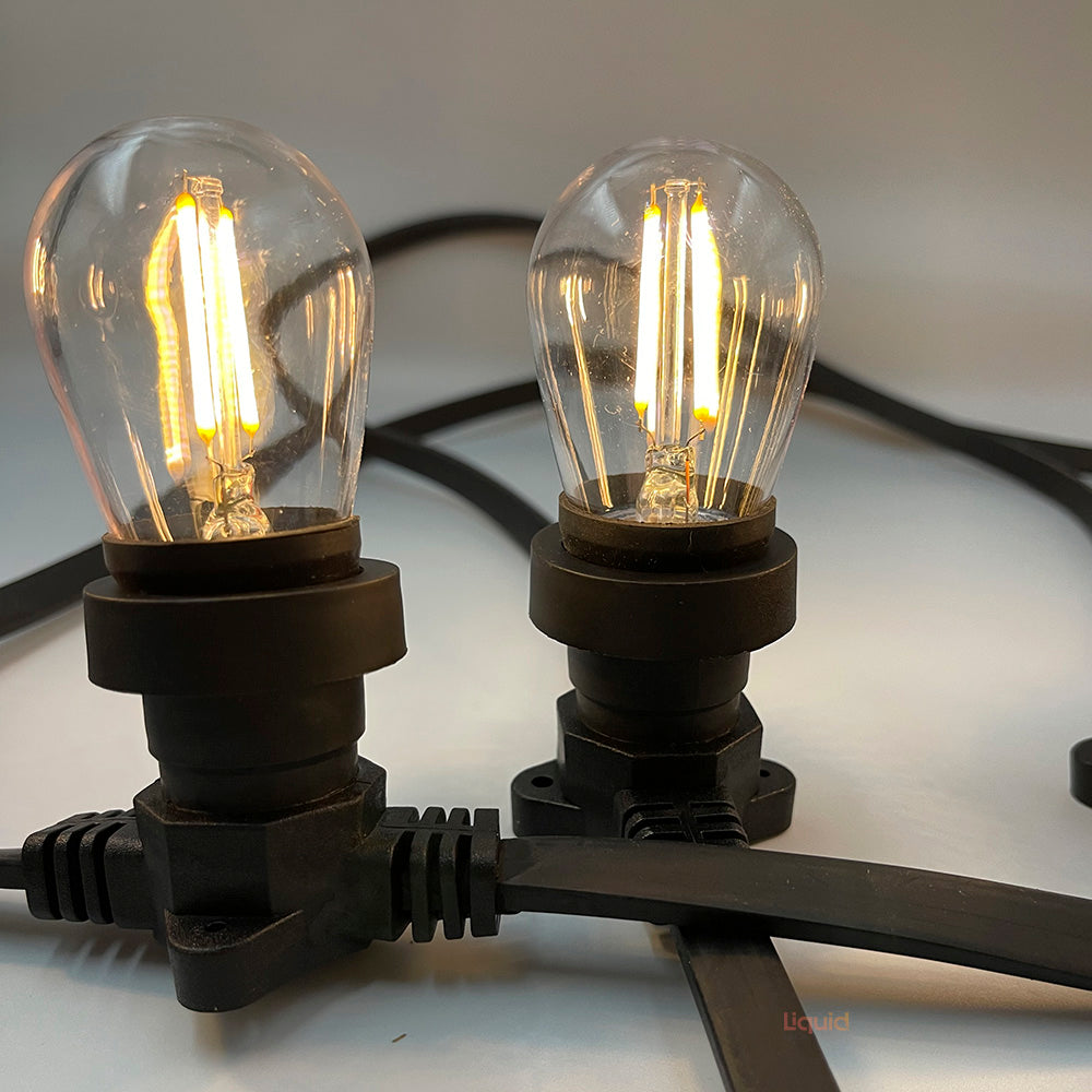 18M Festoon String Lights at 90 cm intervals with LED Bulbs