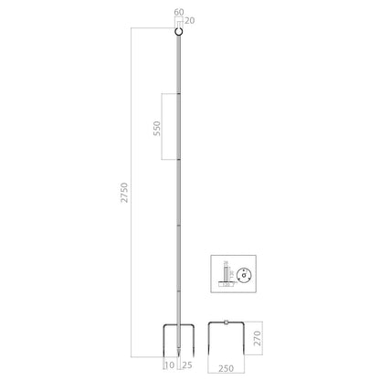 Set of 2 Festoon String Light Poles
