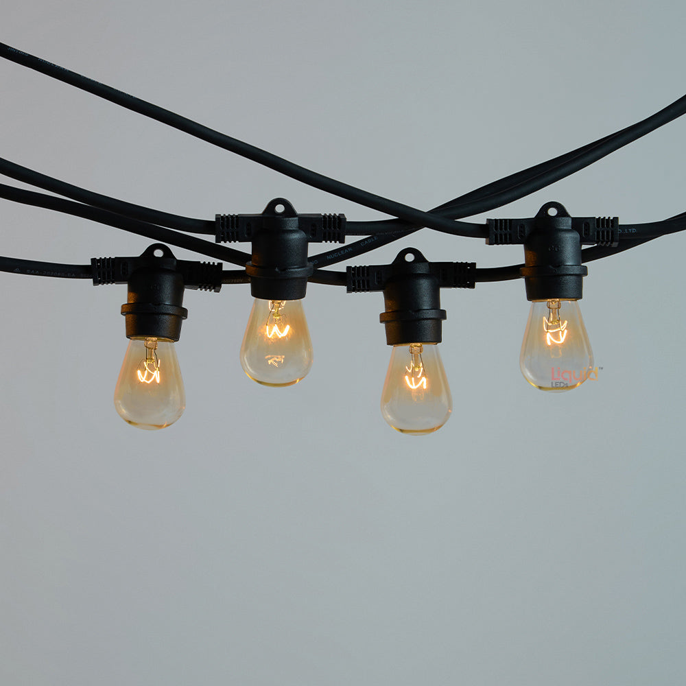 20m Black Festoon String Lights with 20 Bulb 240V