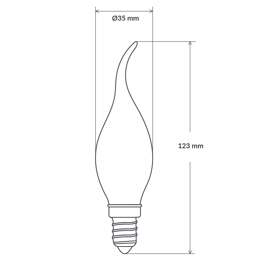 4 Watt Flame Tip Candle Dimmable LED Filament Bulb (E14) Clear Candle Bulbs LiquidLEDs Lighting 