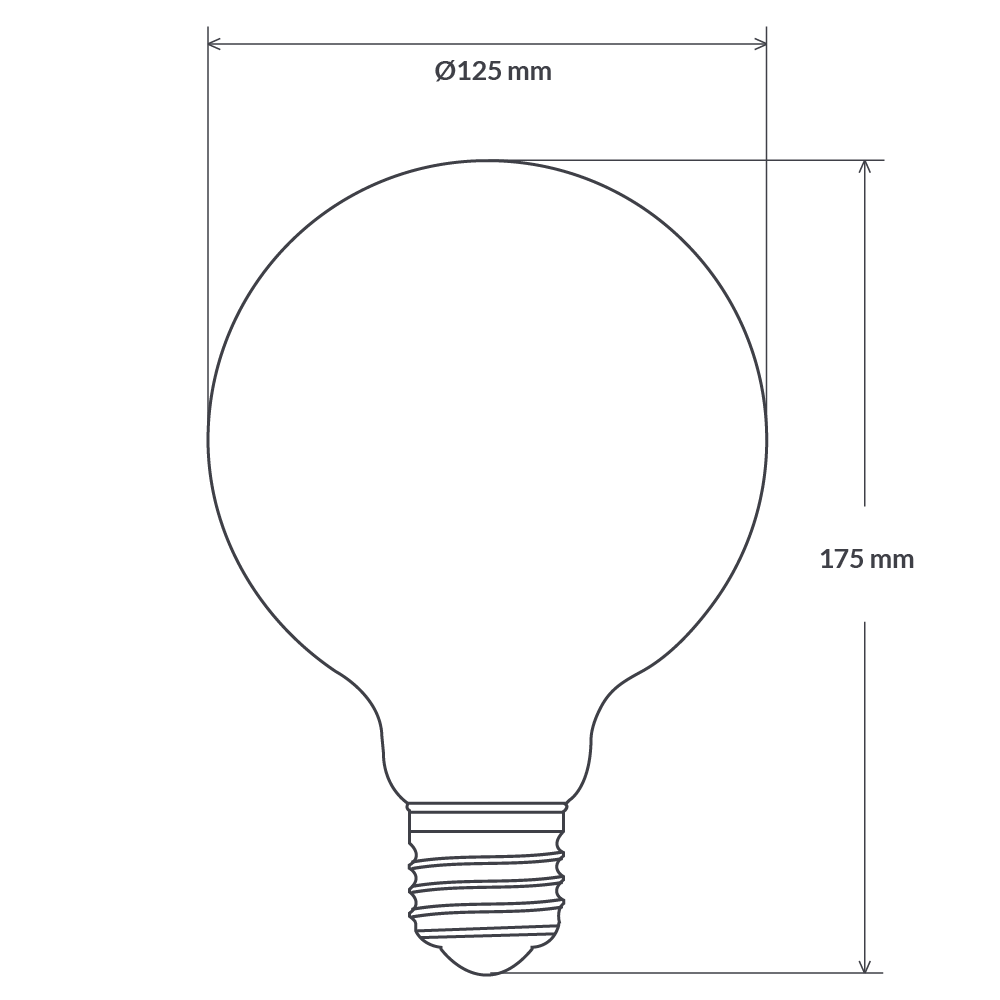 6W G125 Amber Dimmable LED Light Globe (E27) in Extra Warm White