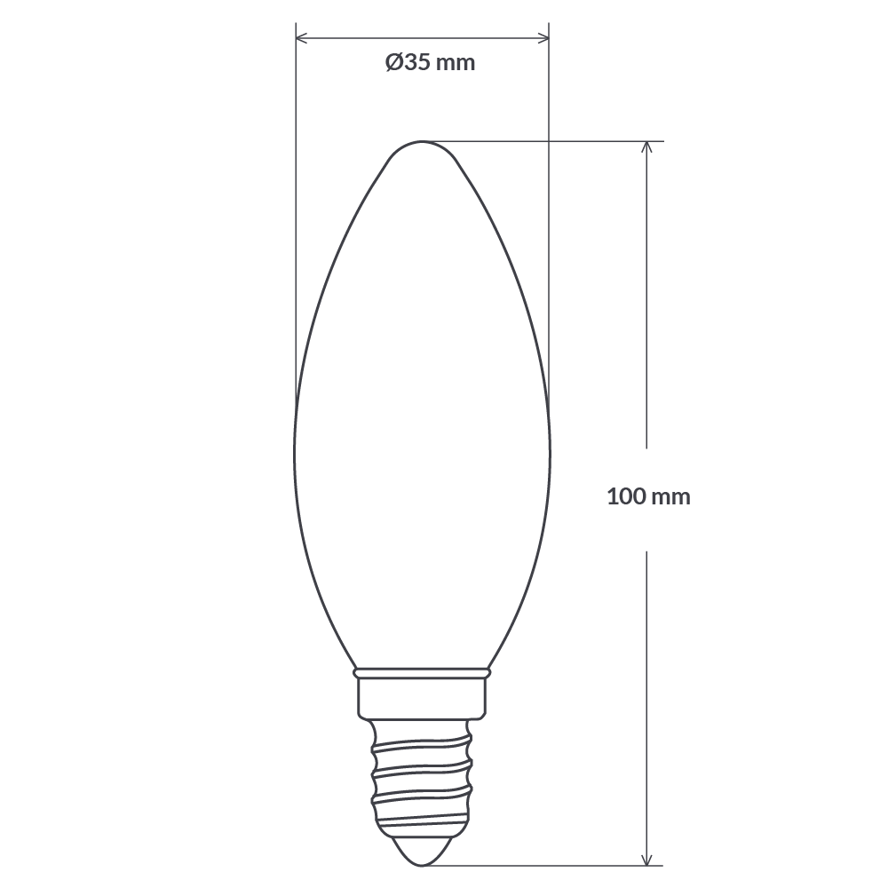 2 Watt Candle Dimmable LED Filament Bulb (E14) Candle Bulbs LiquidLEDs Lighting 