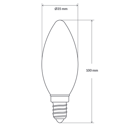 2 Watt Vintage Candle Dimmable Tre Loop LED Filament Bulb (E14) Candle Bulbs LiquidLEDs Lighting