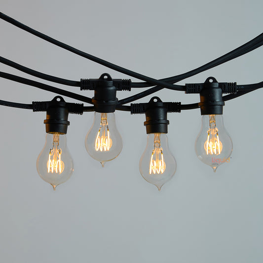 10m Black Festoon String Lights with 10 Bulb 240V