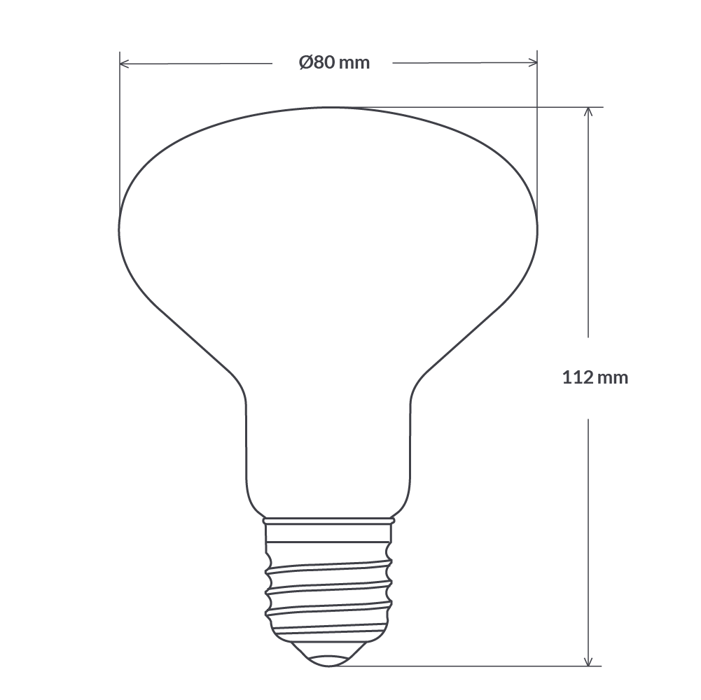 8W R80 Dimmable Reflector LED Globe (E27) in Warm White