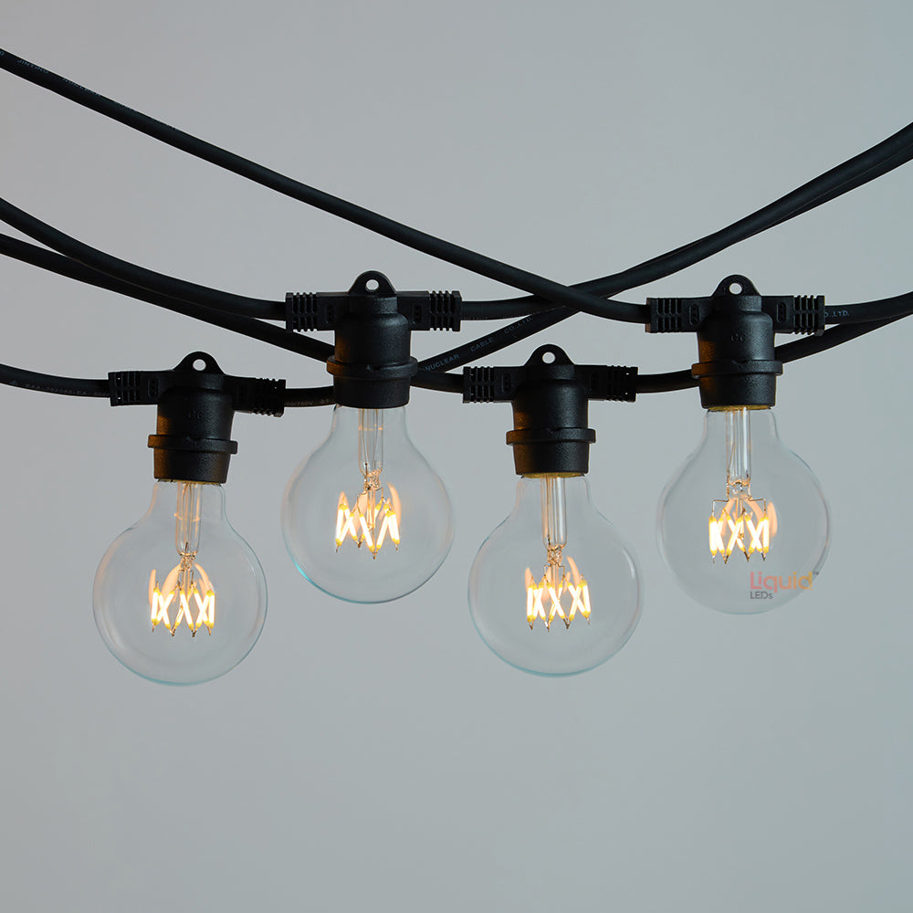20m Black Festoon String Lights with 20 Bulb 240V