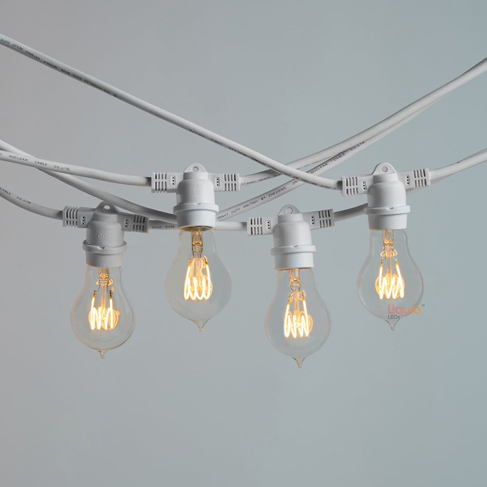 20m White Festoon String Lights with 20 Bulb 240V