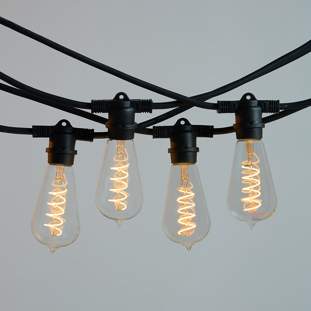 20m Black Festoon String Lights with 20 Bulb 240V